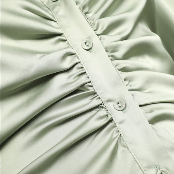 Don’t Ruche Into Things Sage Lulu’s Shirt Dress - Picture 5 of 9